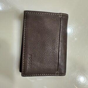 Fossil Dark Brown Leather Key & Card Holder